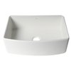 Alfi Brand White Smooth Curved Apron 30" x 20" Single Bowl Fireclay Farm Sink with Grid ABFC3020-W
